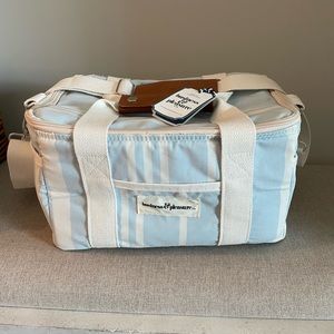 NWT blue striped cooler bag.